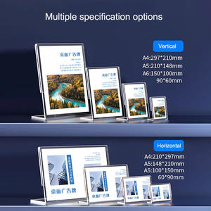 מותאם אישית a4 a5 <span class=keywords><strong>l</strong></span> צורה ll מותאם אישית 8.5*11 אינץ ברור בחזרה רנט לעמוד מחזיק סימן אקרילי בחנות במשרד - Product Image 2