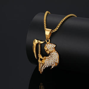 Collar con Colgante de Acero Inoxidable PVD Impermeable y Antideslustre con Diseñ<span class=keywords><strong>o</strong></span> de Esqueleto Hip Hop Death Summon 2026 para Hombre al por Mayor - Product Image 5