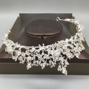 Couronne diadème en strass à <span class=keywords><strong>deux</strong></span> couleurs pour femme, bandeau en cristal de haute qualité, fait à la main, accessoires pour cheveux, couronne diadème de princesse de mariage - Product Image 5