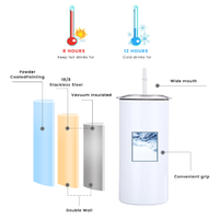 Tasse de voyage en acier inoxydable à double paroi de 12oz avec couvercle tasse à café isolée par sublimation Design moderne cadeau d'affaires Type de poignée