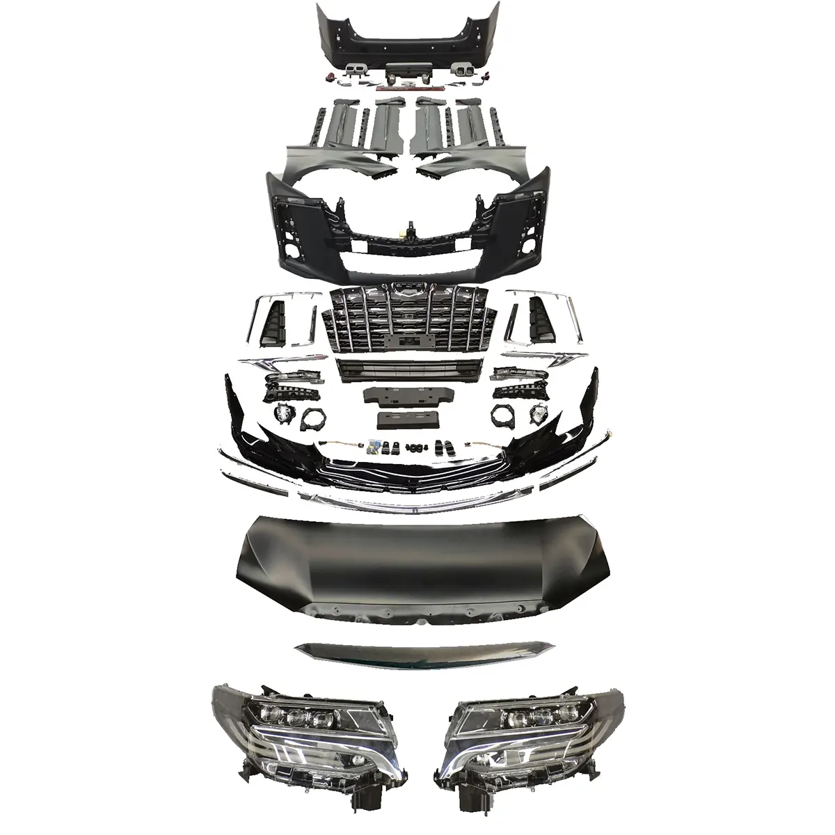 Voor Toyota Alphard 30 Series 2008-2014 Upgrade Naar 2021 Sc Modellista Bumpers Bodykit Met Koplamp.