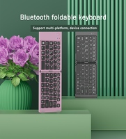 Keyboard Lipat Nirkabel untuk Tablet Laptop Mini Ponsel Telepon Portabel Keyboard Kecil Lipat Keyboard BT