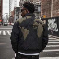 Blouson Bomber de Luxe Personnalisé pour Homme, Matelassé avec Broderie et Motif Lettres, Nouveaux Styles Décontractés pour l'Hiver