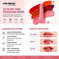 Fournisseur OEM, Marque Privée, Tubes Vides Personnalisés Roses 10ml 7ml, Tubes Élégants pour Huile à Lèvres et Gloss avec Applicateur en Silicone