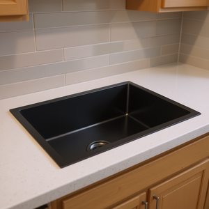 Fregadero de Cocina de Acero Inoxidable Negro, de un Solo Tazón, Rectangular, de Instalación Bajo Encimera, Acabado Mate Moderno, Fácil de Limpiar - Product Image 2