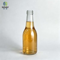Bouteille de bière en verre transparente réutilisable de 235 ml avec col à vis, idéale pour la bière artisanale faite maison, le vin de fruits, l'embouteillage de boissons