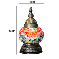 Turc marocain mosaïque verre lampe à la main Portable lampe de chevet avec Base en Bronze bricolage cadeau pour enfants chambre décor