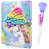 Ensemble de journal secret avec cadenas et stylo invisible |   Journal Fidget à Couverture en Papier et Reliure Cousue 7,5x5,4 po pour Filles de 6 à 12 Ans