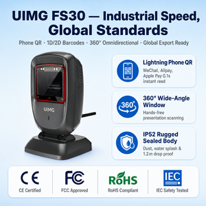 เครื่องสแกนแบบรอบทิศทาง UIMG UMG-FS30 รุ่นขายดีที่สุด พร้อมระบบตรวจจับอัตโนมัติ แบบ USB สำหรับร้านหนังสือและระบบขายหน้าร้าน (POS) - Product Image 1