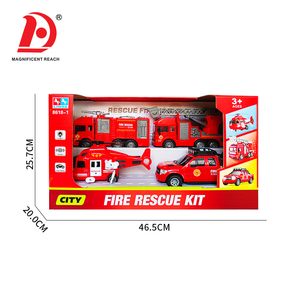 Ensemble de jouets de sauvetage incendie à inertie pour enfants, 4 pièces, <span class=keywords><strong>camion</strong></span> de pompiers à friction, hélicoptère, kit de véhicules de jeu de <span class=keywords><strong>pompier</strong></span> urbain pour garçons, cadeau - Product Image 5