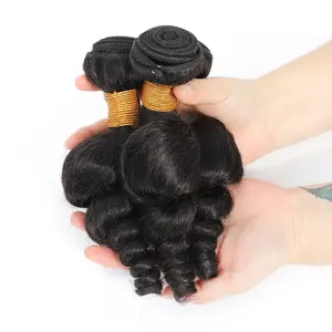 Extensiones de mechones de cabello humano corto barato vendedores al por mayor mechones de cabello virgen de onda suelta peruana tejidos