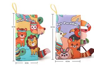 <span class=keywords><strong>Libro</strong></span> Sensorial de Tela con Texturas de Animales 3D de Amazoned, Colas de Dinosaurio, <span class=keywords><strong>Libro</strong></span> de Actividades Tranquilas para Bebés, Juguetes para Cochecito, Certificado EN71 HS - Product Image 4