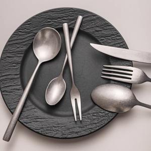 304 acier inoxydable rétro couverts ensemble <span class=keywords><strong>argenterie</strong></span> vaisselle ensemble cuillère couteau fourchette Style ancien cuillères à café Vintage vaisselle ensemble - Product Image 5