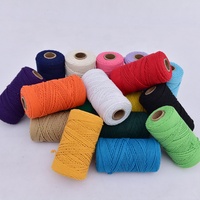 Tali Macrame 3Mm 4 Untai Tali Katun Putar Tali Lembut untuk Gantungan Tanaman Buatan Tangan Membuat Kerajinan Seni Dinding dan Proyek DIY