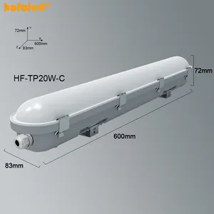 Hofoled Водонепроницаемый 20 Вт 30 Вт 40 Вт Светодиодный плотный светильник для парения 100-277 в IP66 1,2 м 4 фута упаковка для гаража склада светодиодный светильник с тройной защитой