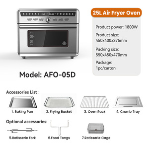 Friggitrice ad Aria Elettrica da Banco 25L 1800W con 10 Menu Preimpostati, Doppio Vetro, Acciaio Inossidabile, Multifunzione Antiaderente - Product Image 3