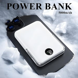 5000 мАч Мини Портативный PD22.5W Быстрая зарядка магнитный беспроводной Power Bank зарядное устройство с подставкой держатель для мобильных телефонов - Product Image 5