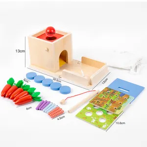 लकड़ी के बहु-समारोह मोंटेसरी सिक्का रंग आकार सॉर्टिंग बेबी लर्निंग खिलौने बच्चों के लिए ऑब्जेक्ट स्थायी बॉक्स ड्रॉप