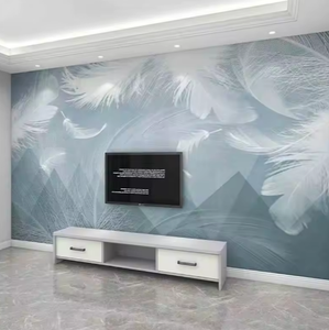 Nórdico fresco pluma Simple moderno sala de estar dormitorio decorativo Mural película y papel tapiz de televisión - Product Image 4