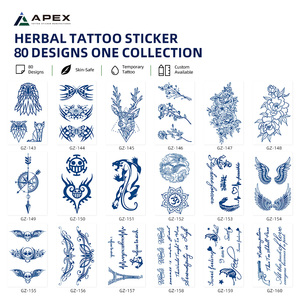 <span class=keywords><strong>Tatuajes</strong></span> Temporales Semipermanentes a Base de Hierbas, Resistentes al Agua, con Acabado Mate, 80 Diseños, 110x180mm, Venta al Por Mayor - Product Image 5
