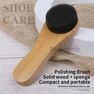 Brosse à chaussures mini en bois avec logo personnalisé, brosse à huile pour polissage de chaussures en éponge, outil de nettoyage et d'entretien, brosse à huile pour chaussures, vente en gros - Product Image 5