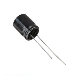 Condensador de Canal de Fabricante ECA-1AHG222B, de Aluminio, de Orificio Pasante, 2200uF 20% 10V RADIAL - Product Image 1