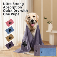 Serviette de bain pour animaux de compagnie avec logo personnalisé, microfibre super absorbante, serviette pour chien et chat, polaire corail, épaisse et douce, OEM en gros, 35x75/50x100/70x140cm