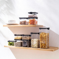 Boîtes de conserve scellées de qualité alimentaire de 460 à 1800 ml, bocaux de rangement en plastique transparent carrés pour le stockage des aliments ménagers