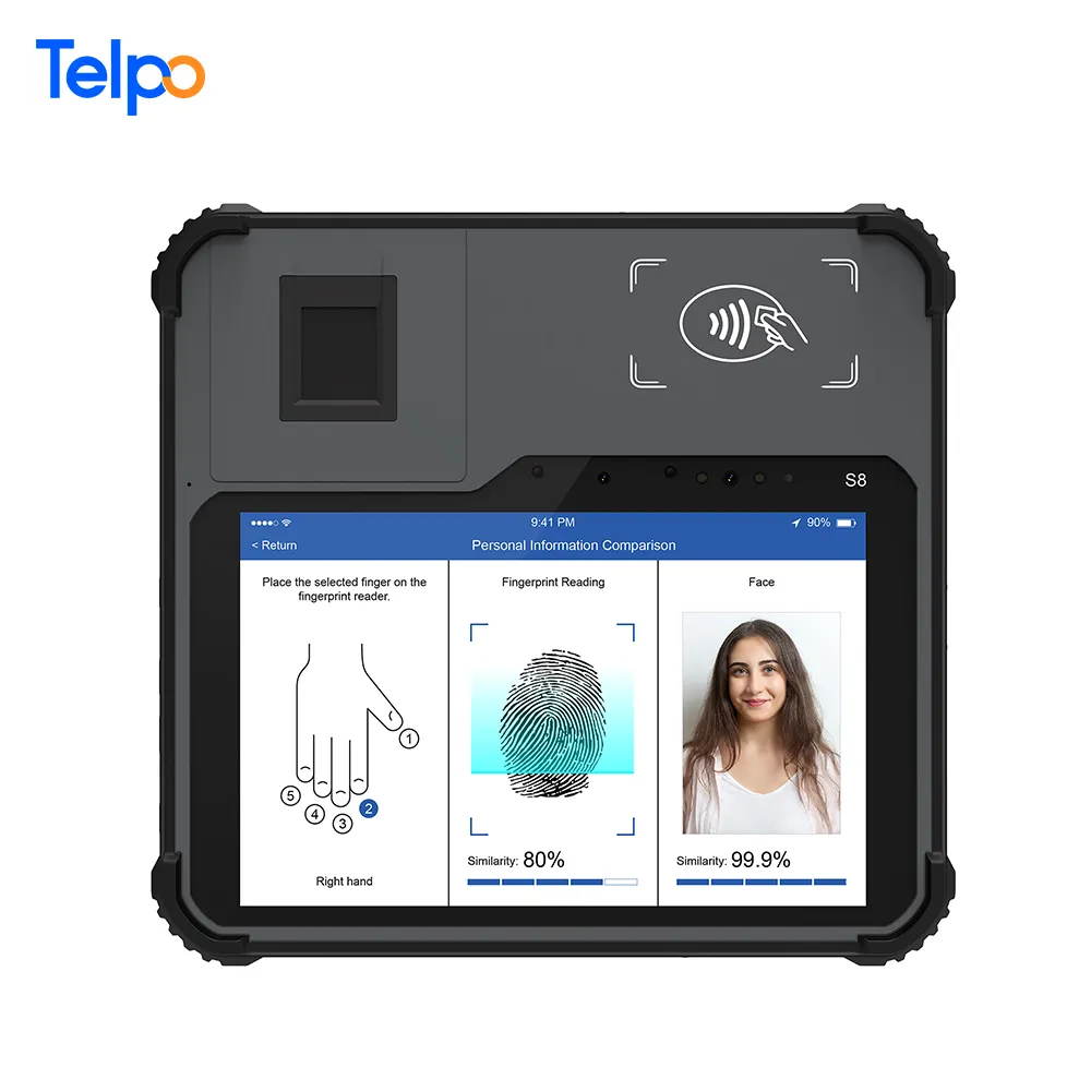 S8 IP65 8 inches RFID biometric fingerprint enrollment terminal industrial android rugged tablet