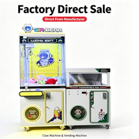 Máquina de garras mini de Navidad con luz LED de neón, operada con monedas, juego de arcade de agarre de peluches, regalo de Navidad para niños, venta al por mayor para centros comerciales