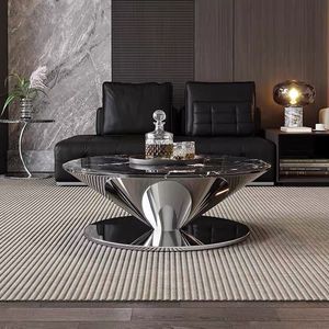 <span class=keywords><strong>Table</strong></span> <span class=keywords><strong>basse</strong></span> en verre trempé suspendu de style italien Flying Saucer, hauteur réglable, mobilier de salon minimaliste moderne - Product Image 2