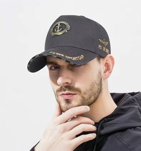Canvas <b>Baseball</b> <b>Cap</b> with Metal Anchor Label-5-Panel High Top Sunshade Hat Unstructured Cotton Adjustable Vintage Dobby - Product Image 4