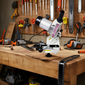 Afilador de cadenas profesional de banco, ajustable en múltiples ángulos, universal, para todas las cadenas de motosierra, 120 voltios - Product Image 2