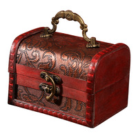 Boîte de rangement portable en bois artisanal, style antique, avec pierre verte, pour bonbons de mariage, aliments et pièces Yuan Datou