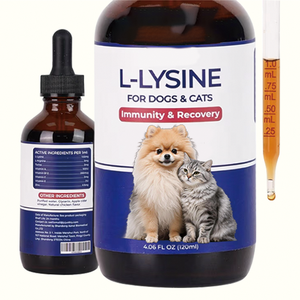 Suplemento Líquido de Lisina para Mascotas, Alivia los <span class=keywords><strong>Síntomas</strong></span> de Estornudo y Lágrimas, Refuerza el Sistema Inmunológico, OEM ODM, Absorción Rápida, Cuidado de la Salud Natural - Product Image 1