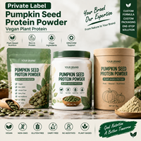 Poudre de protéines de graines de citrouille à marque privée, protéines végétales véganes, emballage personnalisé OEM (sachet, pot, boîte) pour vendeurs e-commerce