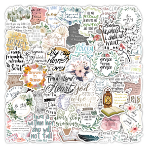 50pcs dessin animé jésus autocollants <span class=keywords><strong>personnalisé</strong></span> ordinateur portable <span class=keywords><strong>moto</strong></span> téléphone mur étanche vinyle inspirant Bible autocollant pour enfants adulte - Product Image 5