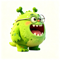 Jouets en vinyle PVC personnalisés OEM, figurine mignonne de monstre vert joyeux avec lunettes, poupée alien style peluche pour enfants et cadeaux