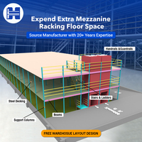 Étagères de stockage industrielles pour entrepôt, mezzanine en acier, multi-niveaux, haute capacité, garde-corps de sécurité, fabrication OEM