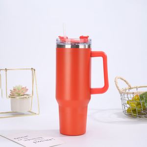 Gobelet isotherme de voyage 40oz H1.0 avec poignée, couvercle, paille et base antidérapante – OEM/ODM, couleur personnalisable - Product Image 3