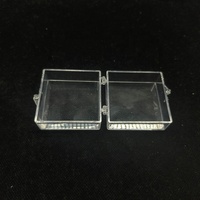 Boîte de rangement en plastique acrylique transparent avec couvercle en PS rectangulaire vente en gros