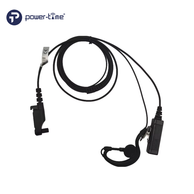 Power Time PTE-110N Left/Right Single Ear Use G Shape Secret Service Earpiece with PU Cable for Discreet Communication