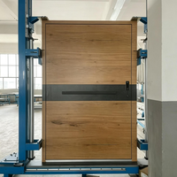 Porte d'entrée pivotante en bois massif moderne Zonle, portes pivotantes principales personnalisées pour villa avec système de serrure intelligent