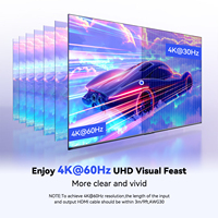 Conmutador de Video Xput 4 en 1, 2 HDMI, 1 DP, 1 Entrada USB C, Salida HDMI 4K 60Hz, Receptor IR, Fuente de Alimentación DC5V para PC