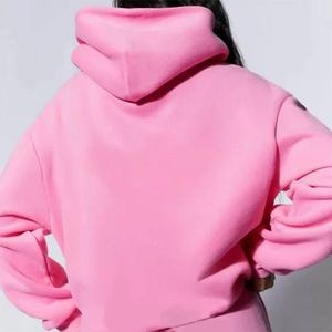 Custom <b>Women</b> Cotton Fleece Sweat Shorts Set <b>Pink</b> <b>Tracksuit</b> Hoodie and Jogger Shorts Two Pieces Set <b>Women</b> <b>Tracksuit</b> - Product Image 5