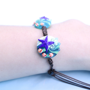 16mm 20mm <span class=keywords><strong>gioielli</strong></span> colorati che fanno fatti a mano <span class=keywords><strong>Murano</strong></span> Lampwork Sea Starfish Round Glass Bead - Product Image 2
