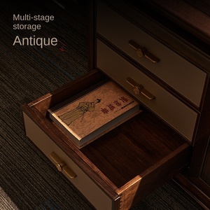Mesa de Jefe de Madera Maciza, Nuevo Estilo Chino, Bordado en Ébano, Muebles de Oficina para Presidente, Gerente General, Taipan, Juego Completo - Product Image 5