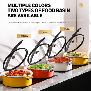 Utensilios de cocina comerciales de acero inoxidable WINNERS 32cm 36cm plato de frotamiento de olla caliente con cubierta de vidrio <span class=keywords><strong>Vertical</strong></span> para cafetería De Hotel - Product Image 3