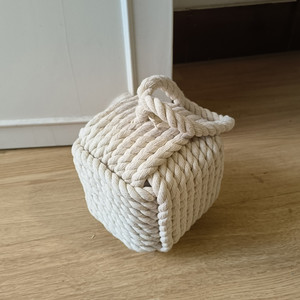 Outpost Cotton Rope <strong>Knot</strong> <strong>Door</strong> <strong>Stop</strong> with Handle Weighted Doorstop Twisted <strong>Knot</strong> Decorative Macrame Cord <strong>Door</strong> Stopper for Home - Product Image 2