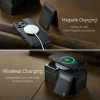 Étui portefeuille antichoc en PU avec recharge sans fil Jeehood pour cartes de crédit, compatible S25 Ultra S23 FE S22 Plus S21 S24 Ultra